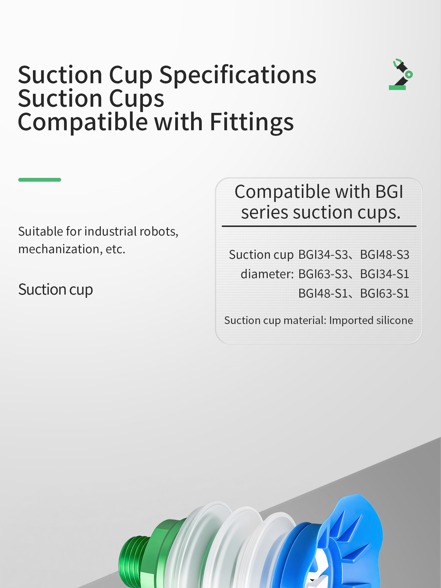 BGI Bellows Vacuum Suction Cup
