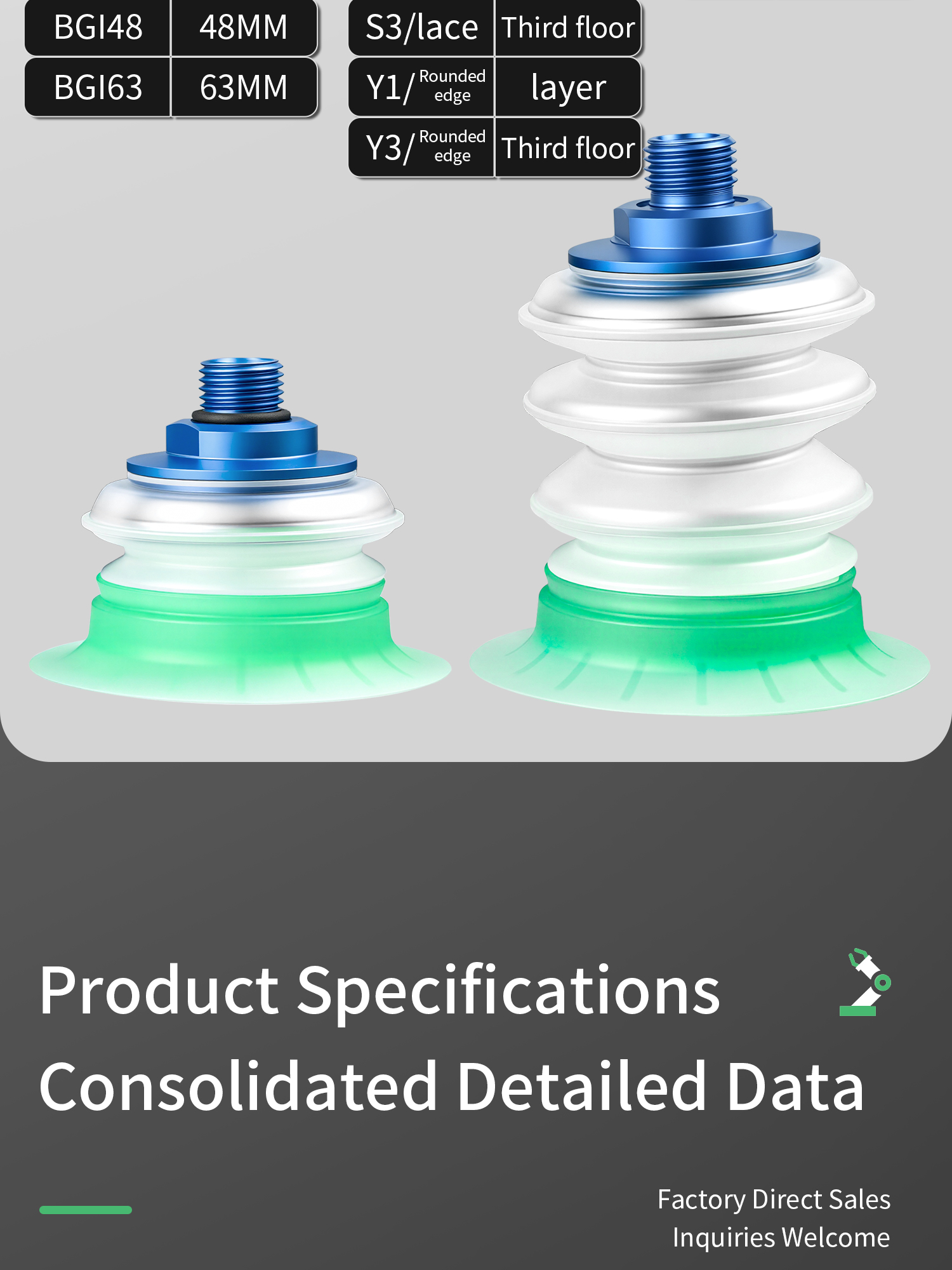 BGI Bellows Vacuum Suction Cup